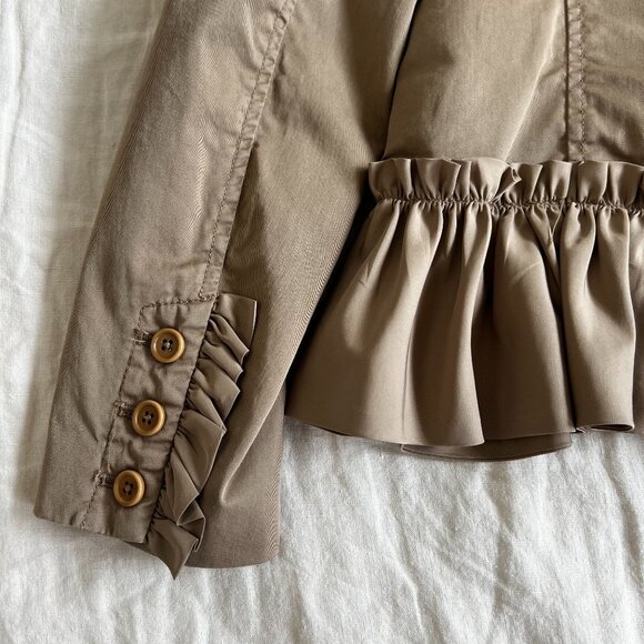 J. Crew Ruffle Chino Jacket in Tan - Picture 7 of 11